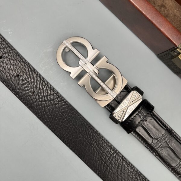 Ferragamo Water-Dyed Matte Crocodile Belt Replica