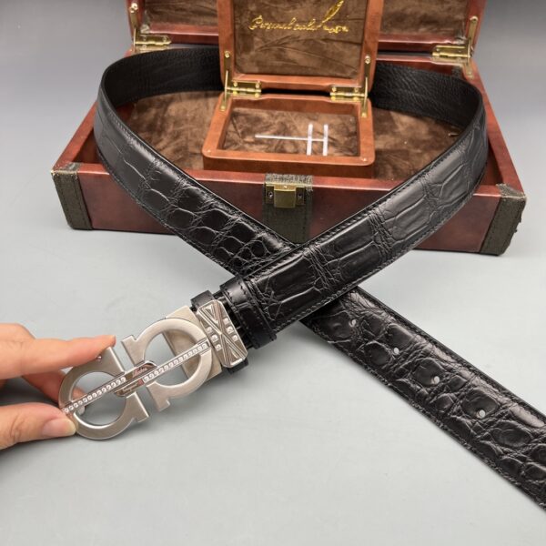 Ferragamo Water-Dyed Matte Crocodile Belt Replica