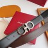 Ferragamo Two-Tone Calfskin Leather Belt Replica