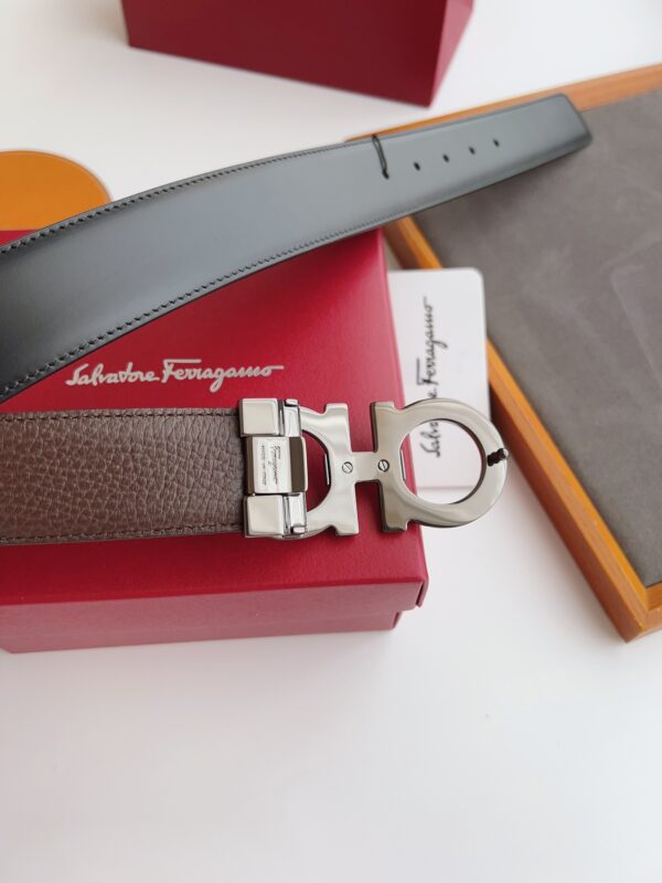 Ferragamo Two-Tone Calfskin Leather Belt Replica