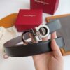 Ferragamo Two-Tone Calfskin Leather Belt Replica