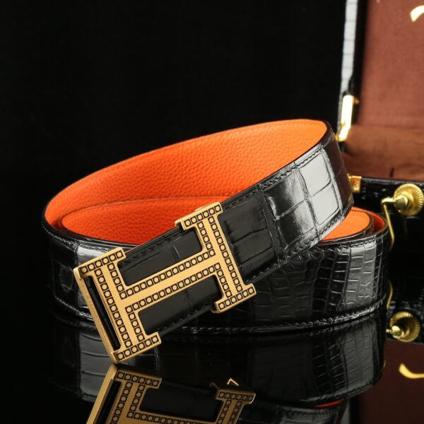 Hermes Crocodile Leather Belt Replica