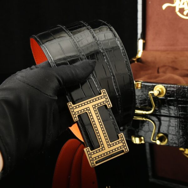 Hermes Crocodile Leather Belt Replica