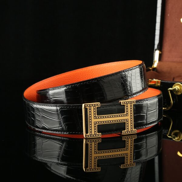 Hermes Crocodile Leather Belt Replica
