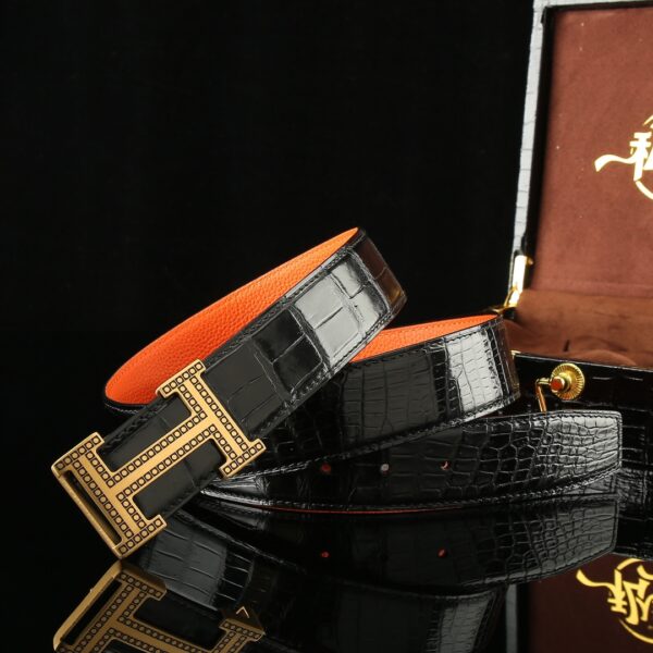 Hermes Crocodile Leather Belt Replica