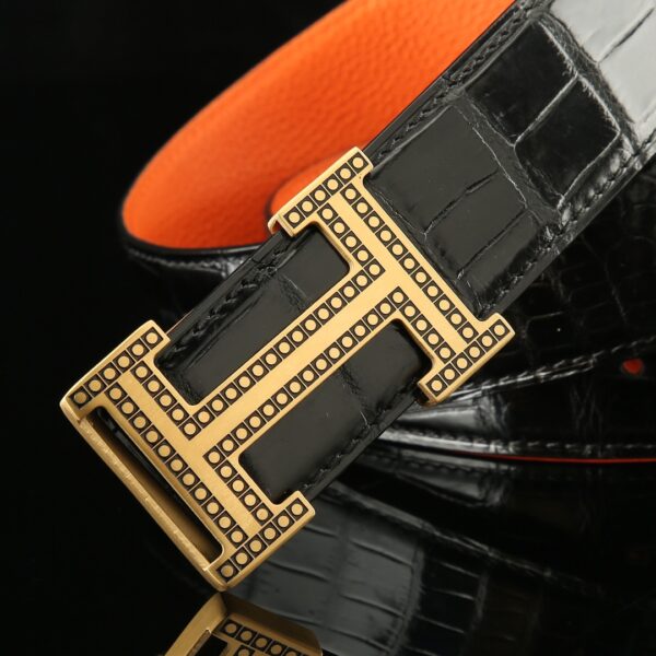 Hermes Crocodile Leather Belt Replica