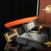 Hermes Crocodile Leather Belt Replica