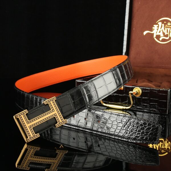 Hermes Crocodile Leather Belt Replica