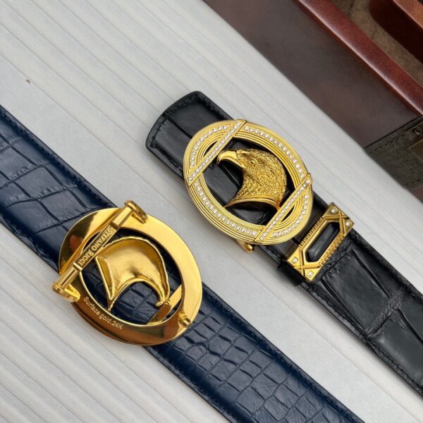 Replica Stefano Ricci 24k Gold Alligator Leather Belt