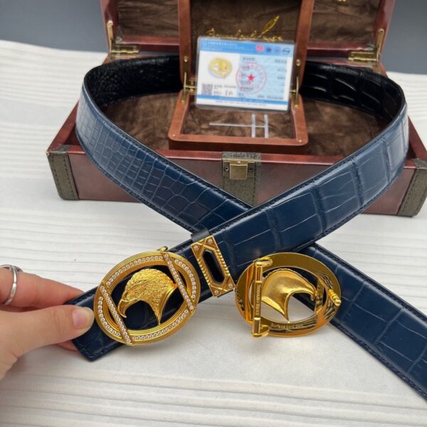 Replica Stefano Ricci 24k Gold Alligator Leather Belt