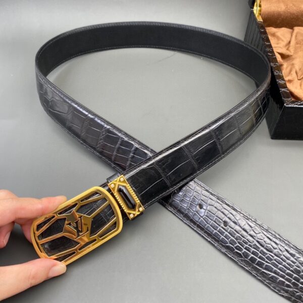 Replica Louis Vuitton Alligator Leather Belt