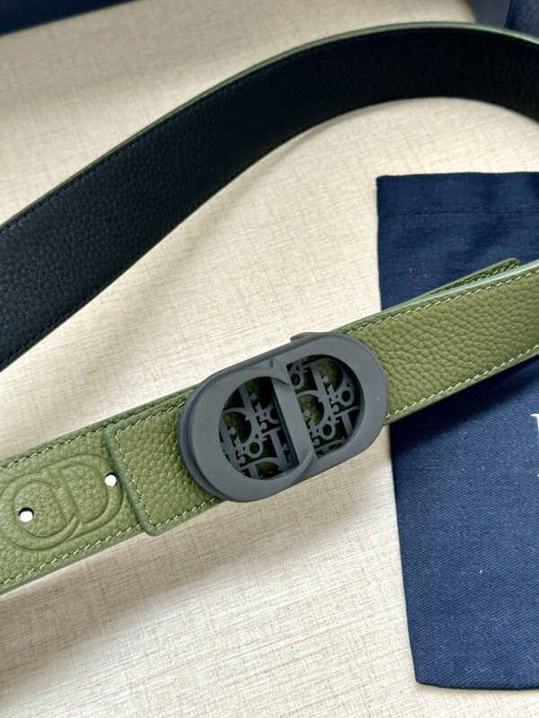 Dior Reversible Grey Grain Leather Belt Replica