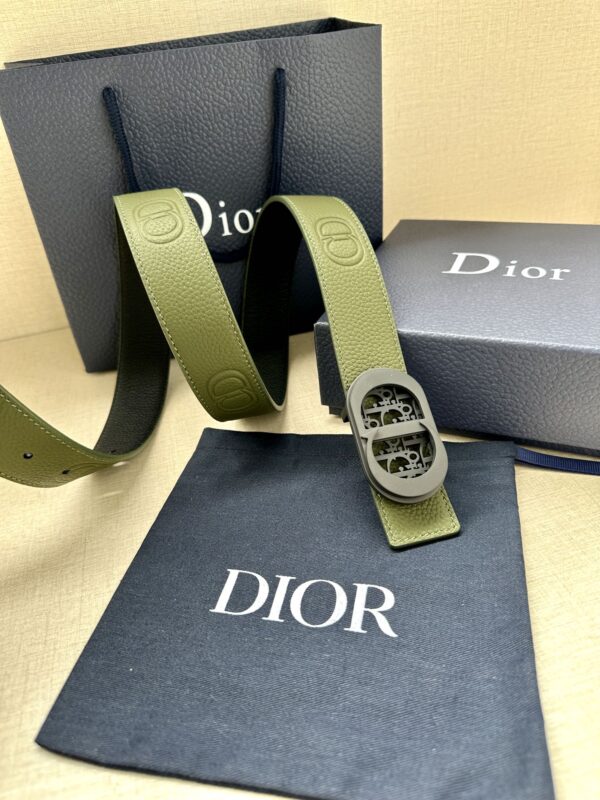 Dior Reversible Grey Grain Leather Belt Replica
