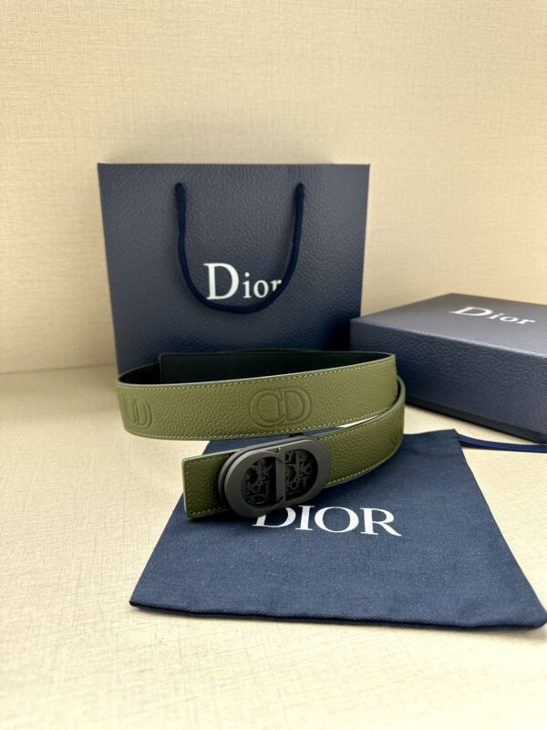 Dior Reversible Grey Grain Leather Belt Replica