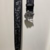 13407237743345592 Versace Printed Canvas Belt with Top-Grain Leather Replica