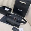 Yves Saint Laurent Double-Sided Calfskin Belt Replica