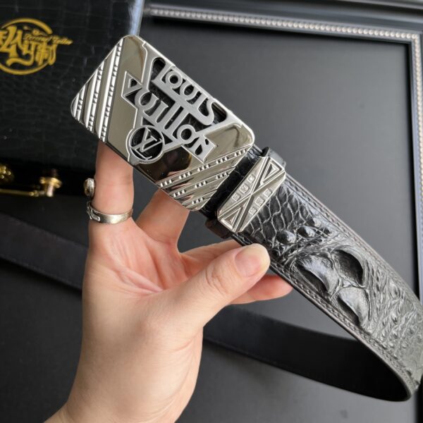 Louis Vuitton original crocodile leather replica belt