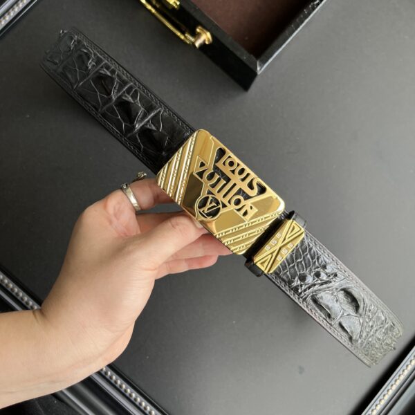 Louis Vuitton original crocodile leather replica belt