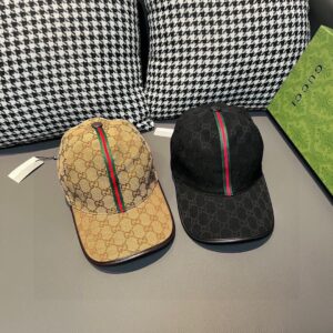 13407412045589720 Gucci Baseball Cap with Vertical Stripe and Webbing