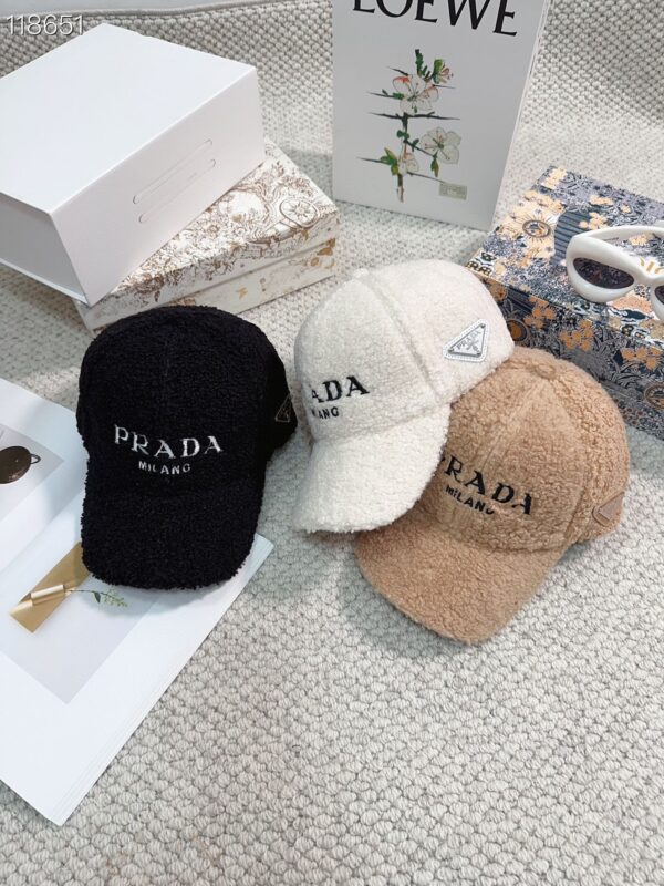 Prada Lambswool Baseball Cap