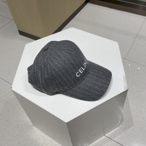 Celine Original Wool Striped Baseball Cap