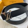 Replica LV top-grain corrugated cowhide leather belt