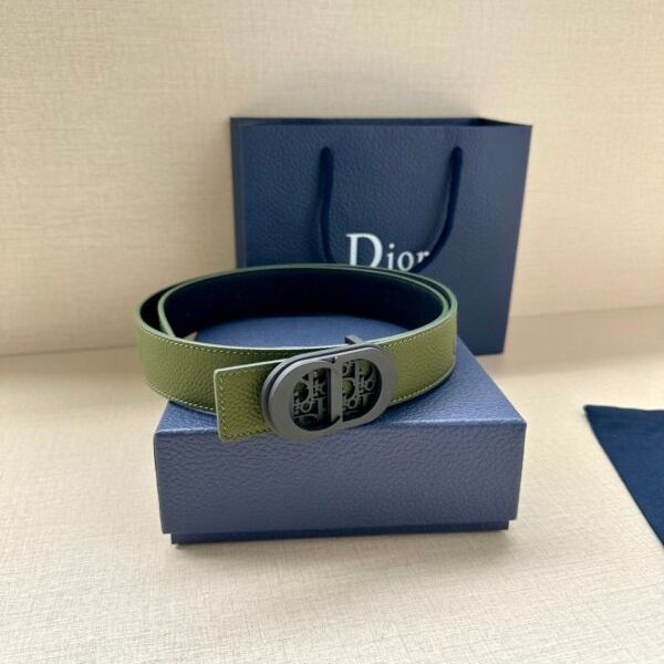Dior Reversible Grey Grain Leather Belt Replica